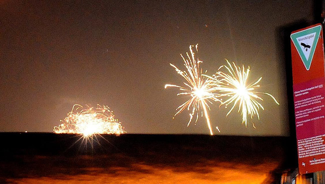 Feuerwerk an einen Naturschutzgebiet, Symbolfoto (C) Eilert Voß